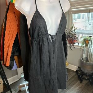 Stylish Black Halter Dress